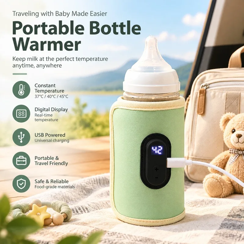 Baby Food Warmer - เครื่องอุ่นนมแบบพกพา ใช้พลังงานจาก USB เหมาะสำหรับใช้ในรถยนต์ ระหว่างเดินทาง หรือใช้ในที่กลางแจ้ง