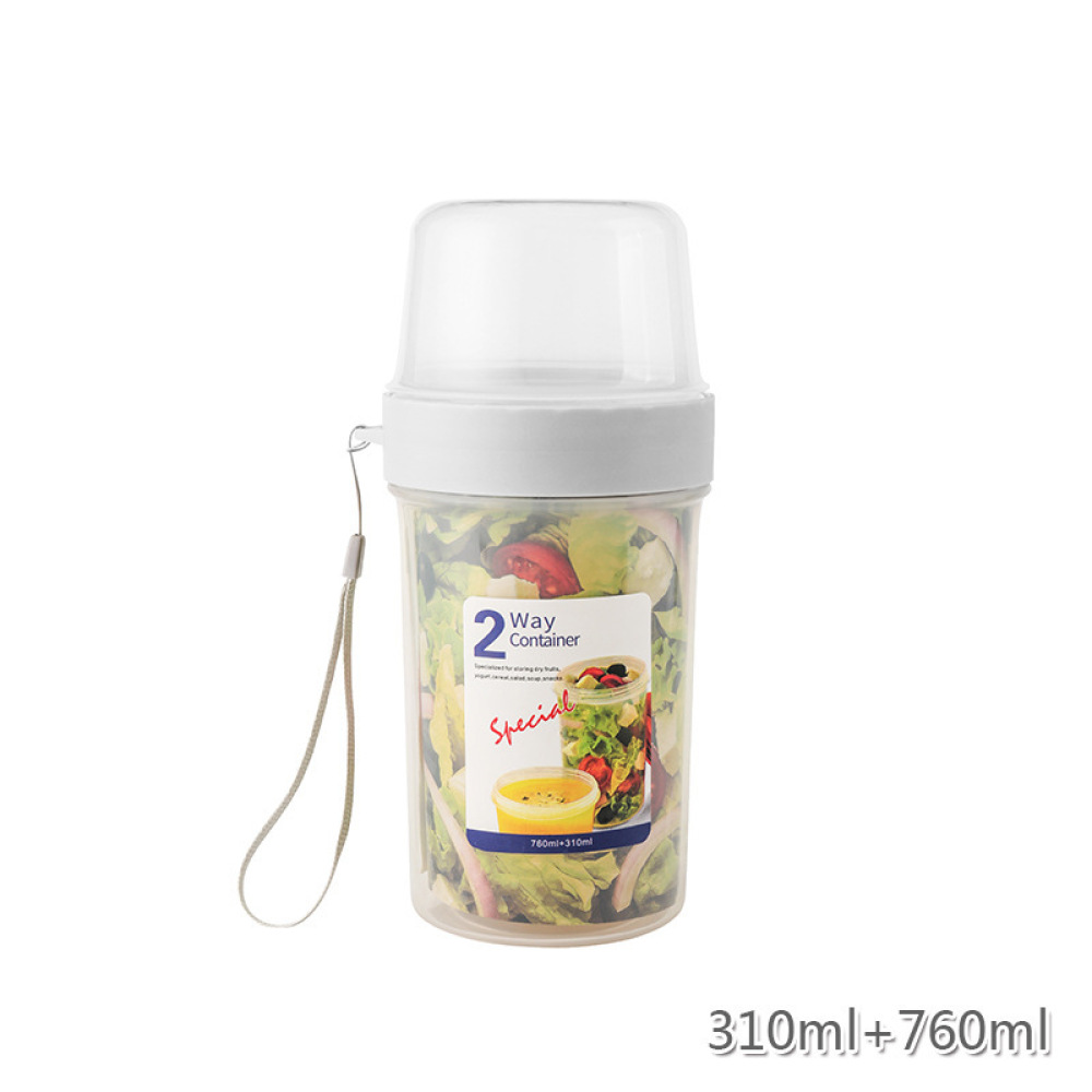 Baby Food Jars With Lids - กล่องใส่อาหารสองชั้นป้องกันการรั่วซึมแบบพกพาสำหรับอาหารเด็ก โยเกิร์ต สลัด ผลไม้ ขนม ของว่าง
